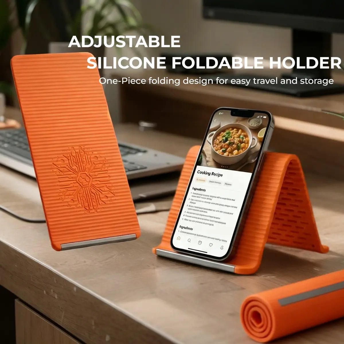 Flexible silicon  Phone holder stand, Bendable Rollable Foldable Design