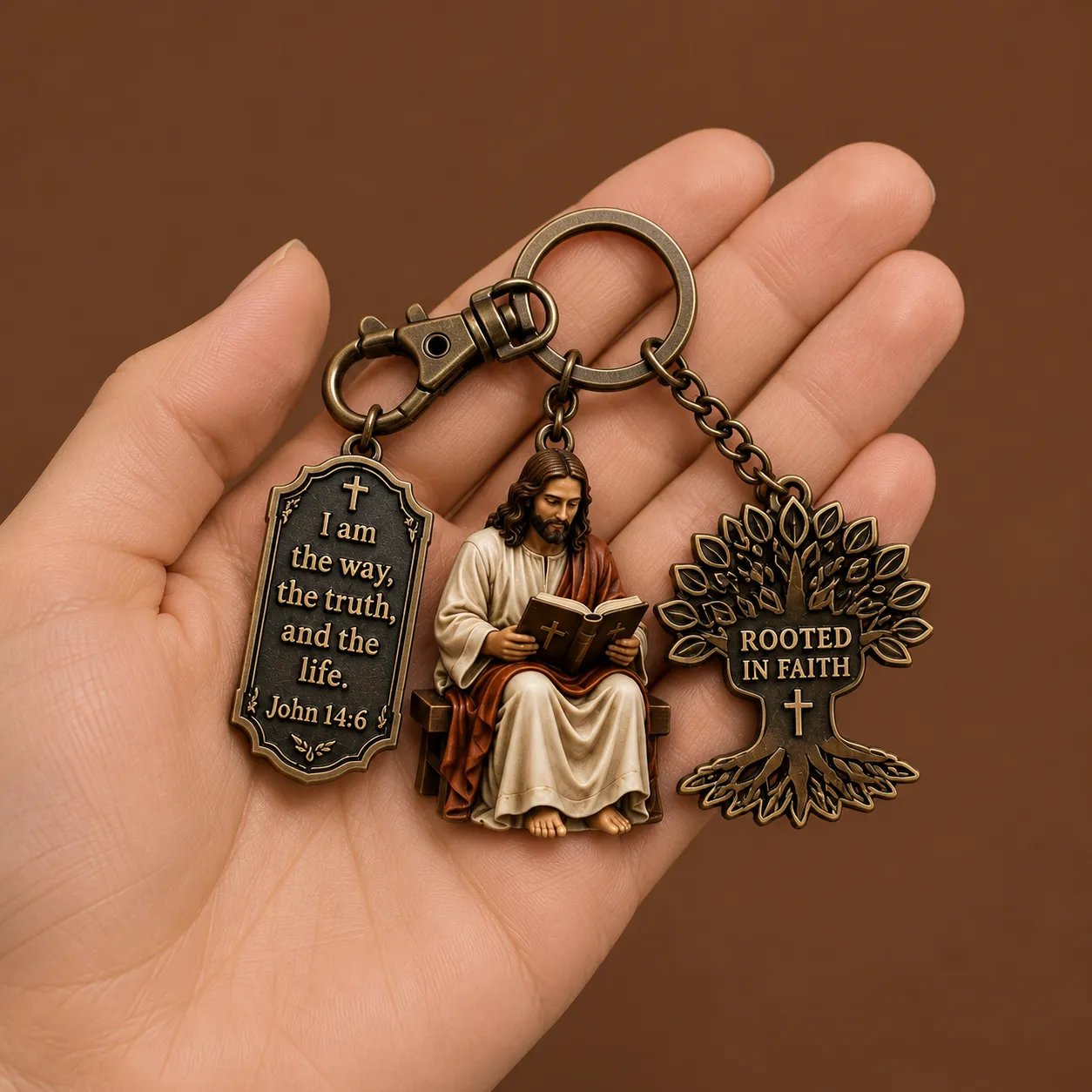 🔥LAST DAY 50% OFF - ✝Jesus Reading Keychain