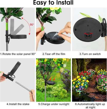 🔥2026 Summer Hot Sale 49%  OFF-LED Solar Flower Lights Rhododendron Outdoor Simulated Flower Lamp