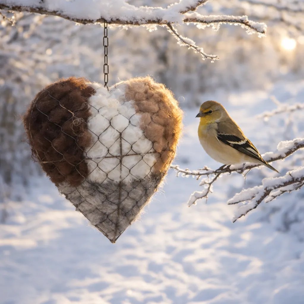 Handmade Fiber Bird Nesting Heart for Birds🕊️
