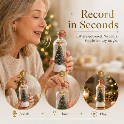 🎄 HOT SALE 50% OFF🔥Voice Recording Christmas Tree Glass Bottle Holiday Keepsake Centerpiece🔥