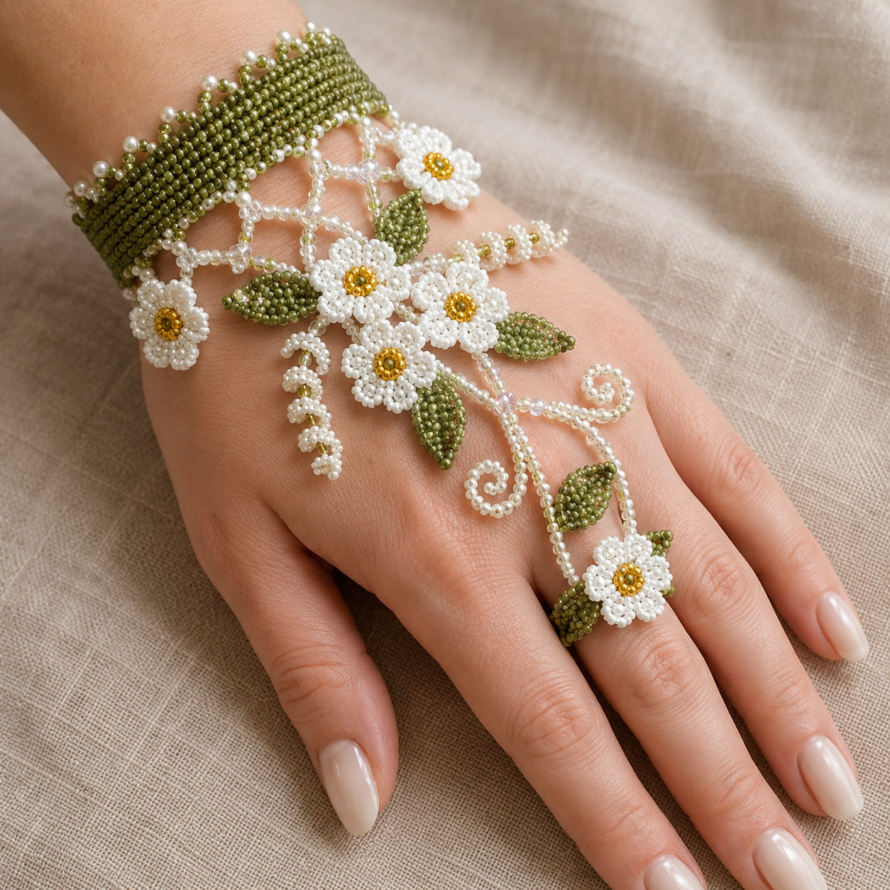 🔥Save 49%  – NEW ARRIVAL✨ DIY Beaded Hand Bracelet Kit – Create Your Own Wearable Art🔥