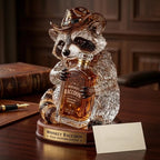 🦝 Wild West Whiskey Raccoon Crystal Statue