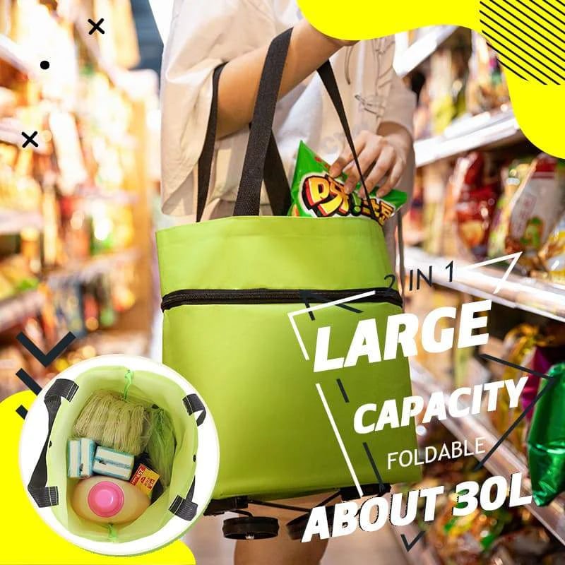 🔥HOT SALE 50% OFF - 🛍️Foldable 2-in-1 Shopping Bag