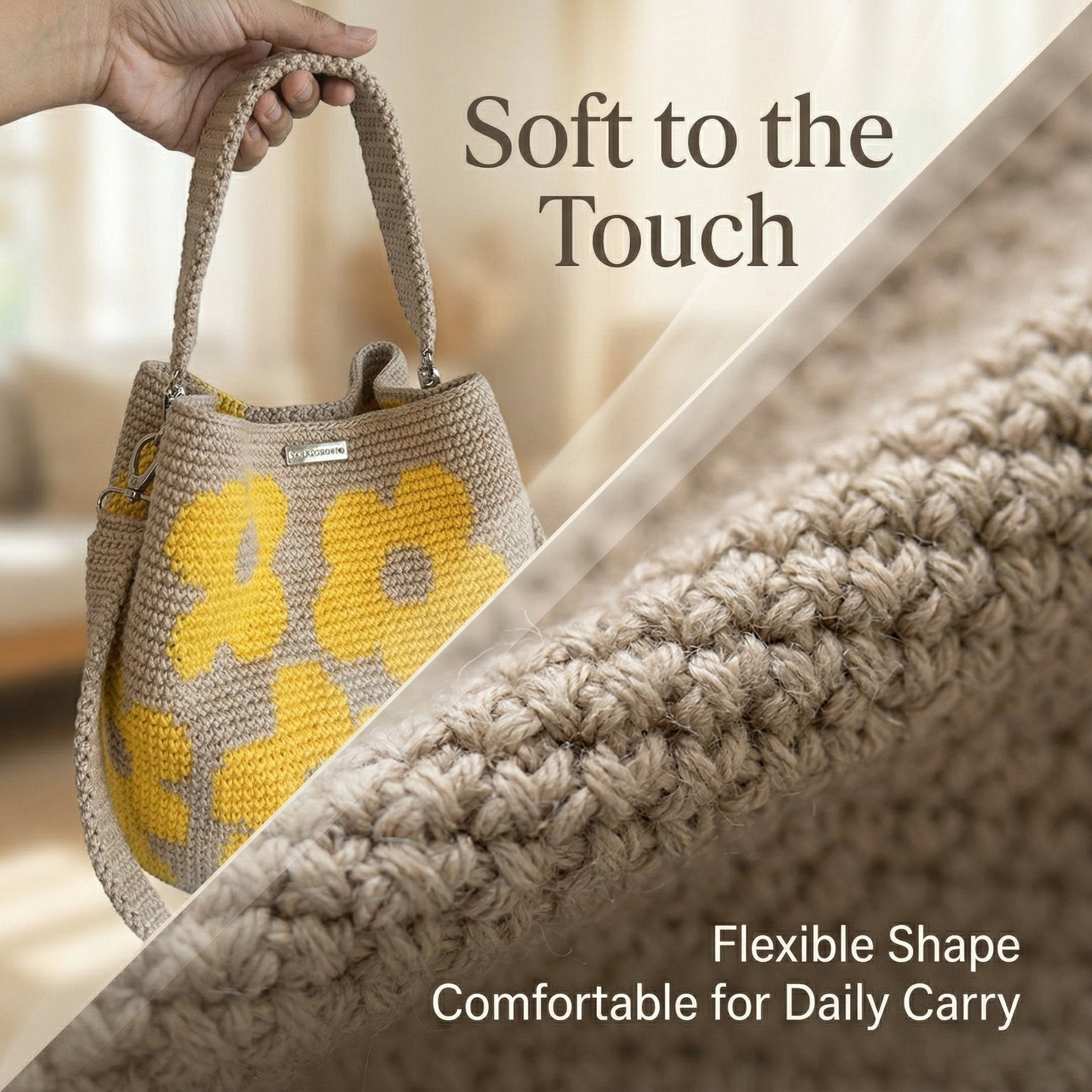🎁🌼Only $34.90 This Week🌟🎉Handmade Crochet Flower Tote 🌼✨