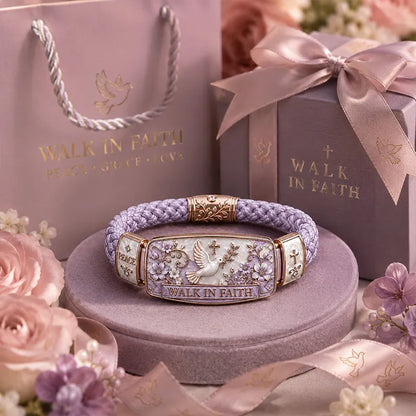 Romantic & Gentle Faith-Inspired Style: Peace Dove and Floral Enamel Bracelet
