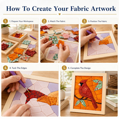 🧵 Premium No-Sew Kinusaiga Fabric Art Kit | Layered Fabric Tucking Craft with Nature-Inspired Designs DIY Handmade Textile Decor ✨