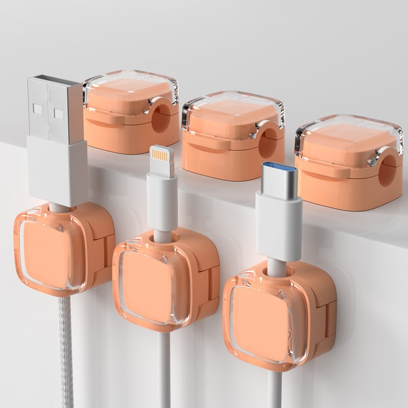 Magnetic Cord Organizer – 6 Pack Wall Mounted & Desktop Cable Holder, Simple Cable Management,Keep Cables in Place on Desk & Wall
