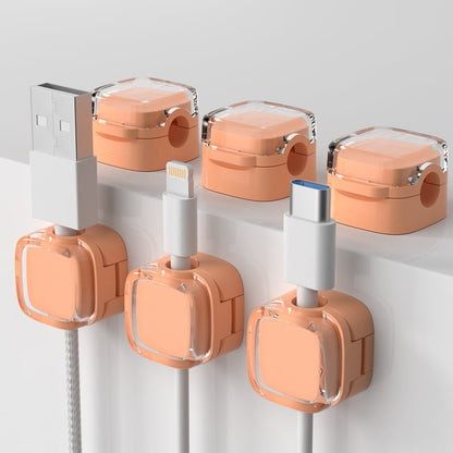 Magnetic Cord Organizer – 6 Pack Wall Mounted & Desktop Cable Holder, Simple Cable Management,Keep Cables in Place on Desk & Wall