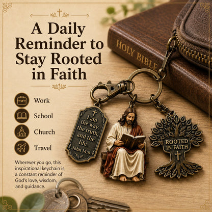 🔥LAST DAY 50% OFF - ✝Jesus Reading Keychain