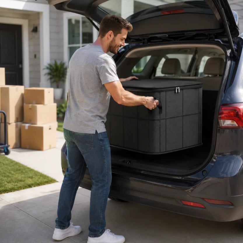 ⚡Hot Sales 49% OFF🔥-Spacious Moving Storage Bin – Zippered Organizer for Quilts, Bedding & Sweaters, Large Capacity Fabric Bag for Closet & Moving Day