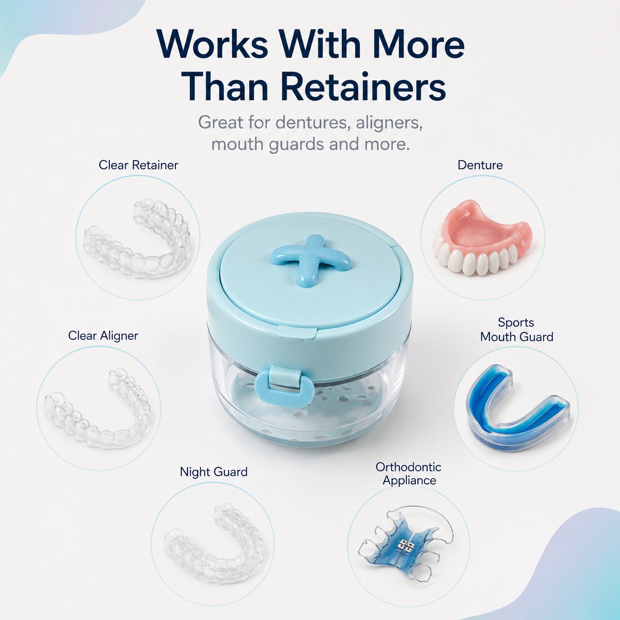 💧Last Day 50% OFF - Portable Retainer and Denture Cleaning Case with Magnetic Lifting Tray