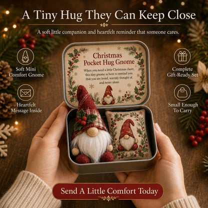 🔥 HOT SALE 49% OFF – 💌 Pocket Hug Gnome Comfort Gift Tin | Mini Plush Keepsake with Heartfelt Message, Matching Cushion & Protective Metal Case 🧸✨