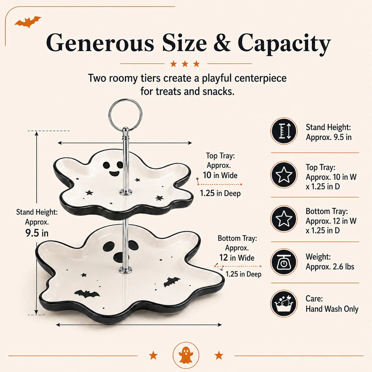 🔥HOT SALE 49% OFF – ✨Two-Tier Ghost Serving Stand