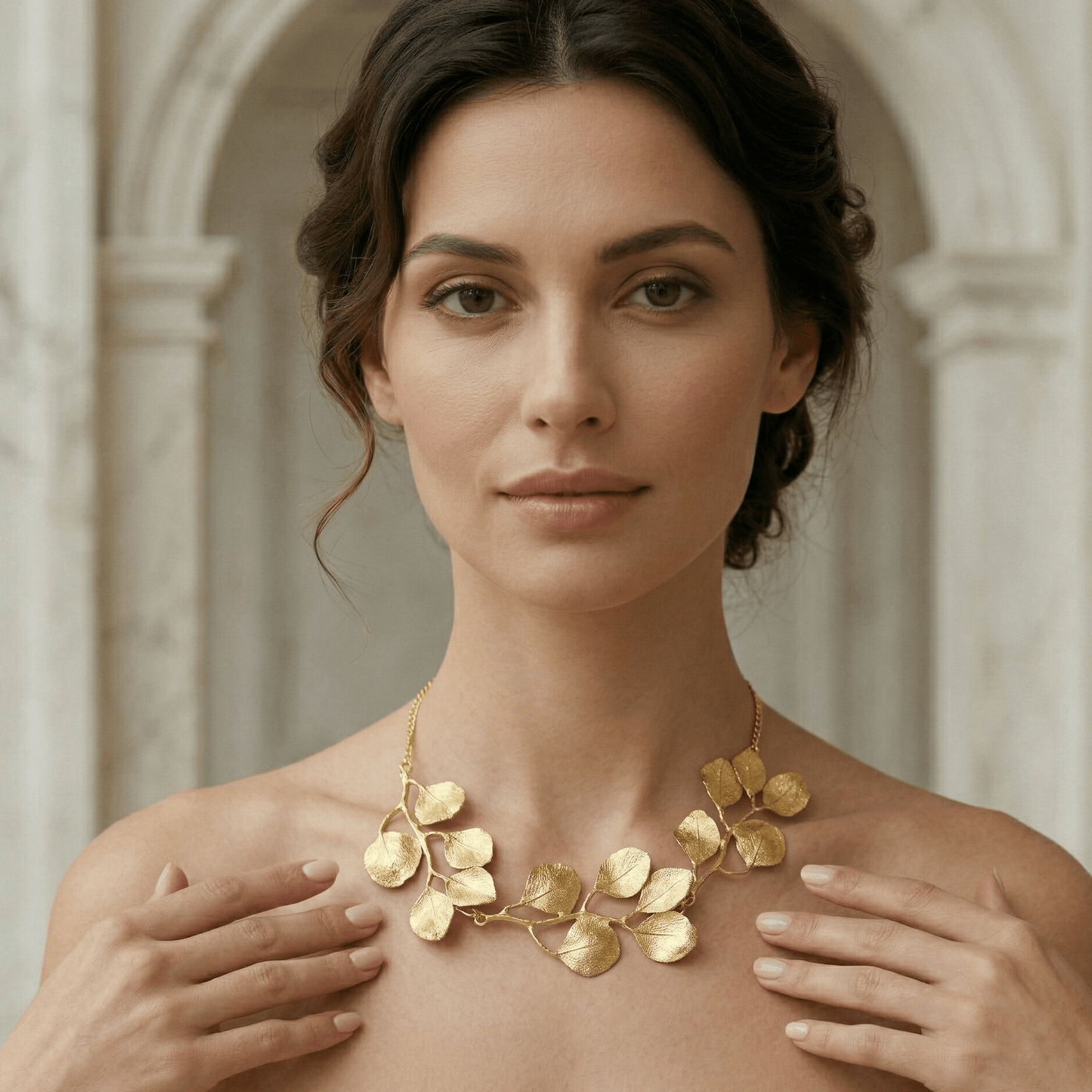 Golden Leaf Statement Necklace