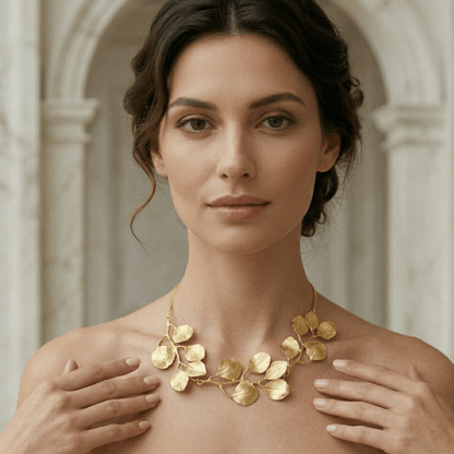 Golden Leaf Statement Necklace