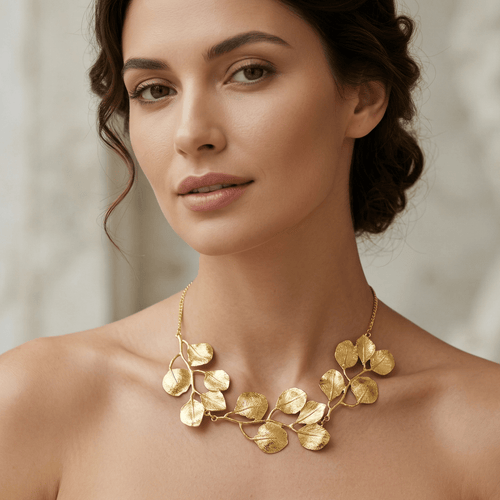 Golden Leaf Statement Necklace