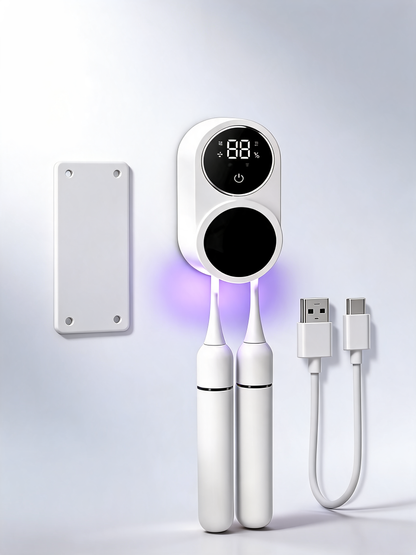 Mini Portable Rechargeable Travel Toothbrush Sterilizer Induction Switch with Charge Display UV Toothbrush Sterilizer Case