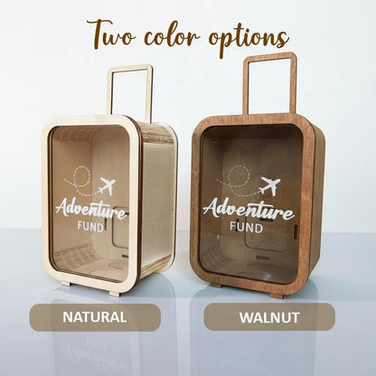 ✈️Adventure Fund, 🛳️Money Box, 🚌Vacation Fund, Handmade wooden piggy bank
