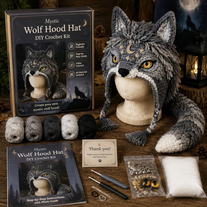 🔥LAST DAY 50% OFF - 🧵Fantasy Hood Hat DIY Crochet Kit – Create Your Own Magical Wearable Character Hat🎁Beginner Friendly