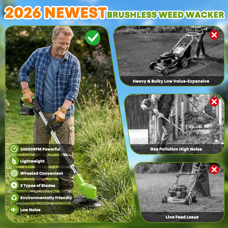 🛠️ LIMITED-TIME 59% OFF! ✨3-in-1 Cordless Lawn Mower with 2×21V Batteries