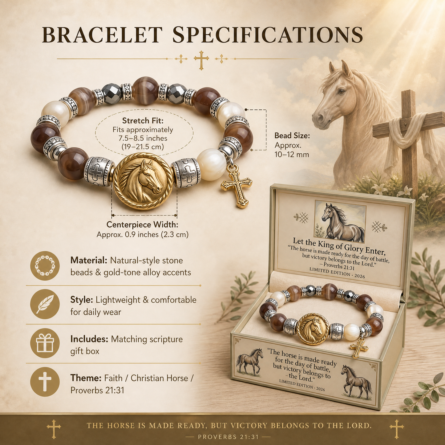 King of Glory Horse Faith Bracelet