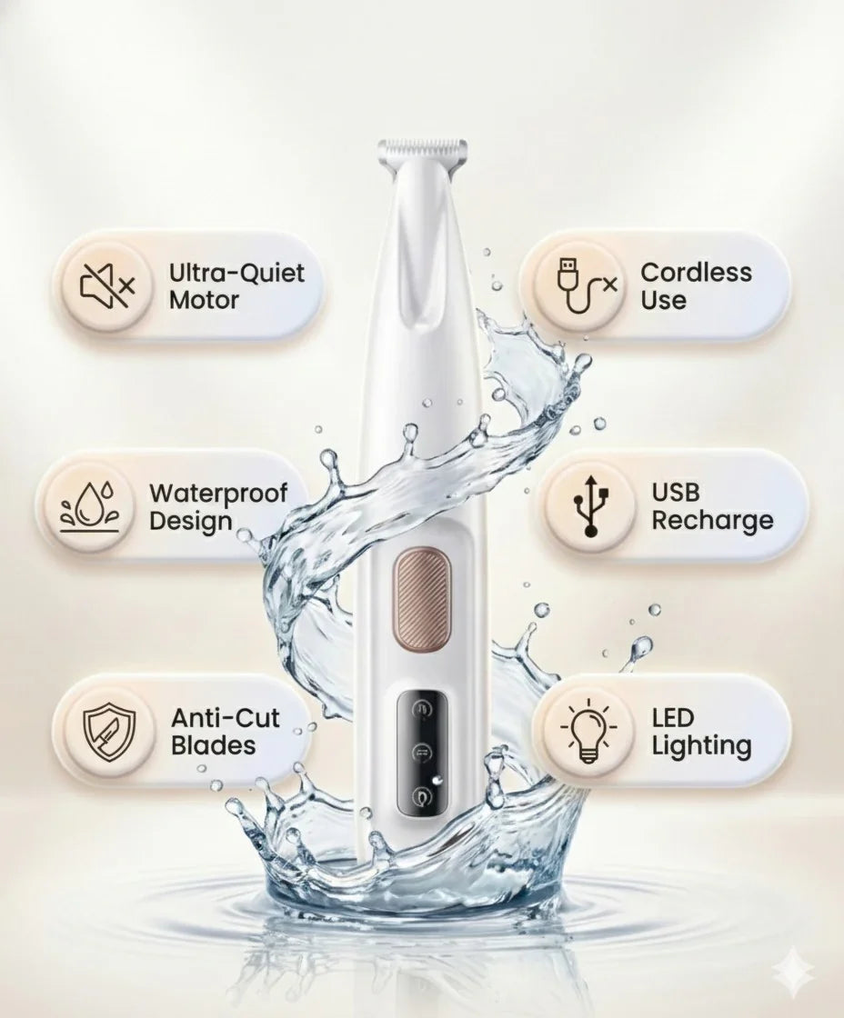 🔥⏳ Limited Stock 🐾Waterproof Rechargeable Pet Shaver with Bright LED Light, Ultra Quiet Home Pet Grooming Clipper Cut Salon Cost