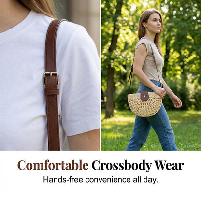 👜 LIMITED-TIME 50% OFF! ✨ Woven Crossbody Bag – Boho, Handwoven, Adjustable, Lightweight ✨