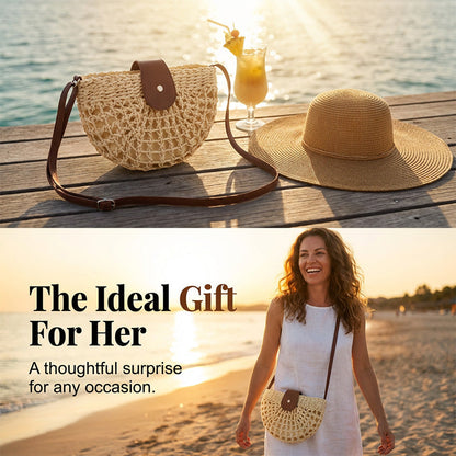 👜 LIMITED-TIME 50% OFF! ✨ Woven Crossbody Bag – Boho, Handwoven, Adjustable, Lightweight ✨