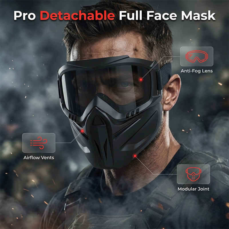 Detachable Full Face Goggle Mask