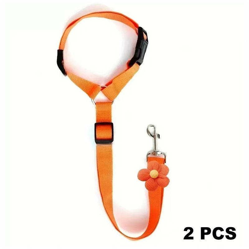 2-in-1 Dog Car Seat Belt & Walking Leash