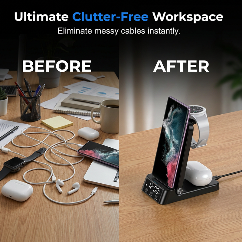 ⏳🔥LIMITED-TIME 50% OFF! 🌈3-in-1 Fast Wireless Charger Stand