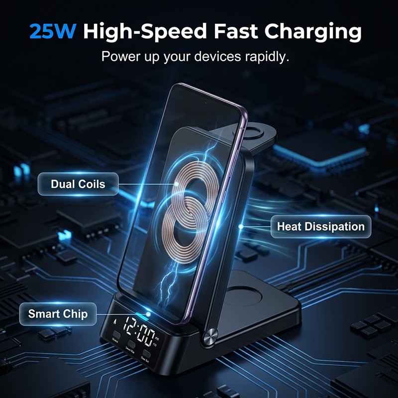 ⏳🔥LIMITED-TIME 50% OFF! 🌈3-in-1 Fast Wireless Charger Stand