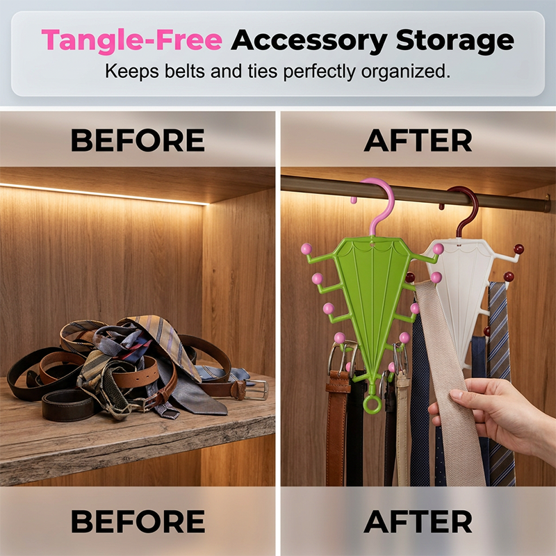 Multi-Functional V-Shaped Double Sided Hanger Storage Rack