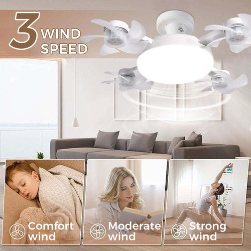 Cotitoc™🌀New E27 Socket Ceiling Fan Light – 2‑in‑1 Silent LED Fan with Remote Control, Energy‑Saving Cooling & Lighting Combo for Home Bedroom