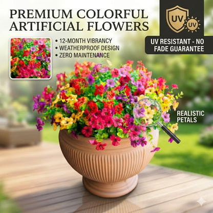 🌸UV Resistant Artificial Flowers – Fade-Free & Colorful for Garden, Patio, Home Decor