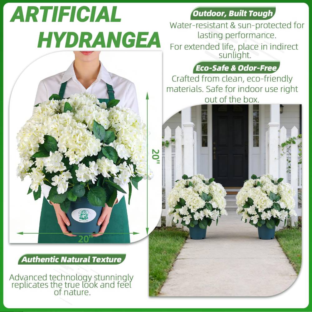 🔥Buy 2 Get FreeShipping🔥Artificial Outdoor Hydrangea Flowers - UV resistant, Waterproof, Windproof