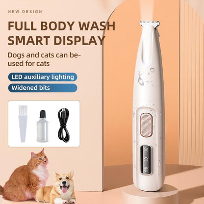 🔥⏳ Limited Stock 🐾Waterproof Rechargeable Pet Shaver with Bright LED Light, Ultra Quiet Home Pet Grooming Clipper Cut Salon Cost